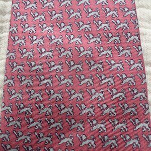 Vineyard Vines Custom Collection Silk Necktie Blue Running Dog Print